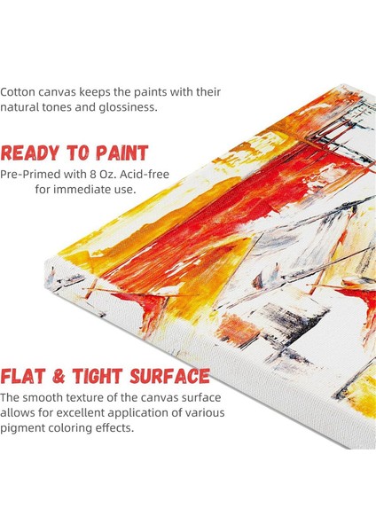 4'lü Paket 20,32 x 25,4 cm Gerilmiş Yağlıboya Tablolar (Yurt Dışından) fiyatları