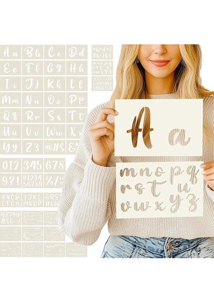 50 Adet Kaligrafi Şablonu Alfabesi - Tekrar Kullanılabilir (Yurt Dışından) fiyatları