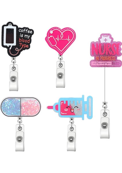 Sevimli Hemşire Rozeti Makarası Geri Çekilebilir-Klipsli Kimlik Rozeti Tutucu (Yurt Dışından)