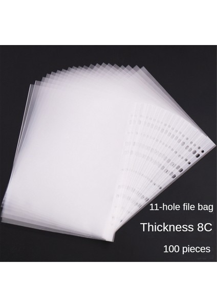 100 Sayfa A4 Delikli Cep, Şeffaf 11 Delikli Sayfa Koruyucu Klasör (Yurt Dışından) fiyatları