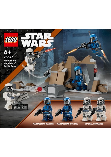® Star Wars™: The Mandalorian Mandalore Pususu Savaş Paketi 75373 - 6 Yaş ve Üzeri Çocuklar için 4 Minifigür İçeren Koleksiyonluk Yaratıcı Oyuncak Yapım Seti (109 Parça) fiyatları