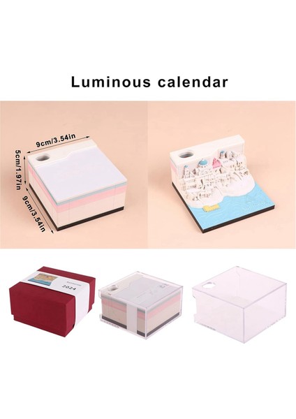 Zaman Parçası Takvimi - 2024 LED Işıklı Masa Takvimi - 3D Takvim (Yurt Dışından) modelleri