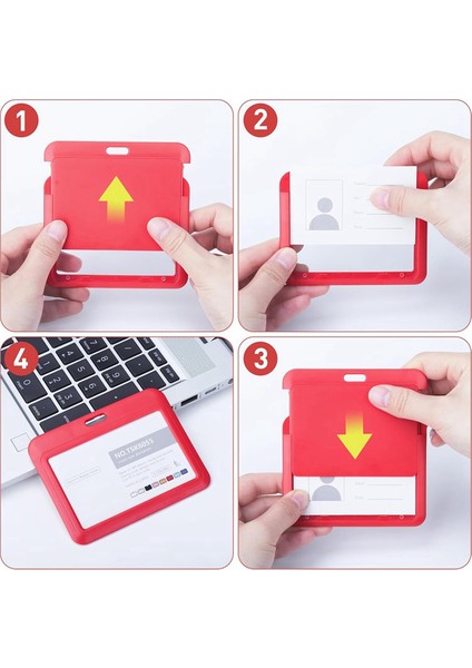 Geri Çekilebilir Rozet Tutucular, Plastik Kayar Kimlik Rozeti Tutucu Kırmızı (Yurt Dışından) fırsatları