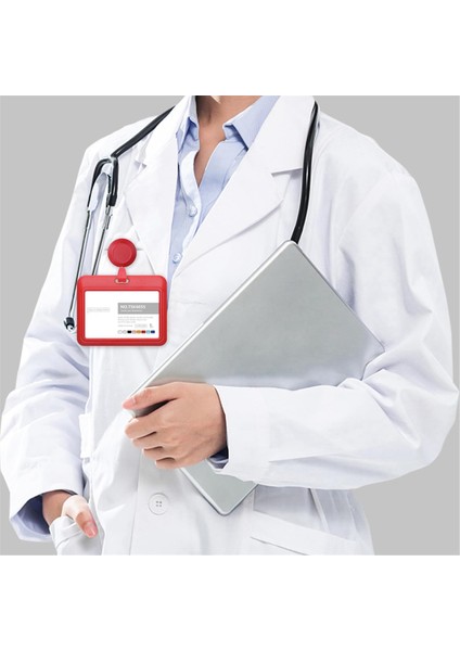 Geri Çekilebilir Rozet Tutucular, Plastik Kayar Kimlik Rozeti Tutucu Kırmızı (Yurt Dışından) indirimleri