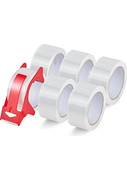 6 Rulo Şeffaf Paketleme Bandı Bant Dağıtıcısı (Yurt Dışından)