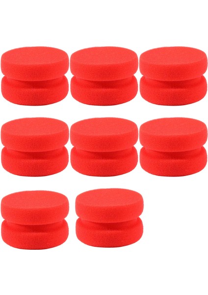 8 Paket Boya Sünger Aplikatör Detay Sünger Boya Yuvarlak Balmumu Aplikatör Lastik Parlatıcı Aplikatör (Kırmızı) (Yurt Dışından)