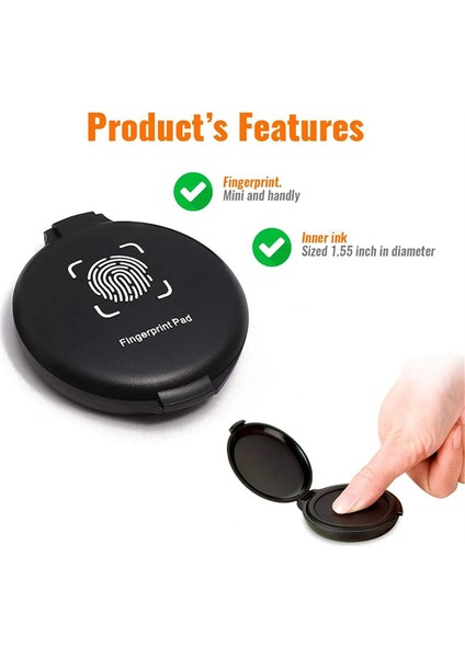 Parmak Izi Mürekkep Ped No No-Wash Hızlı Dryıng Taşınabilir Hızlı Kurucu Mürekkep Ped-Siyah (Yurt Dışından) indirimleri