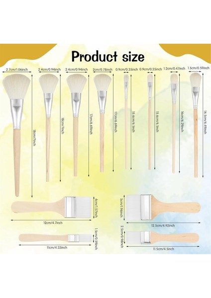 Akrilik Boyama Için Mop Fırçası, Çeşitli Boyutlarda Boya Fırçası Seti 12 Adet (Yurt Dışından) fiyatları