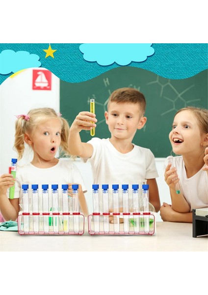 2 Takım 15X100MM Kapaklı Plastik Test Tüpleri ve 6 Delikli Tutucu Rafı (Yurt Dışından) indirimleri