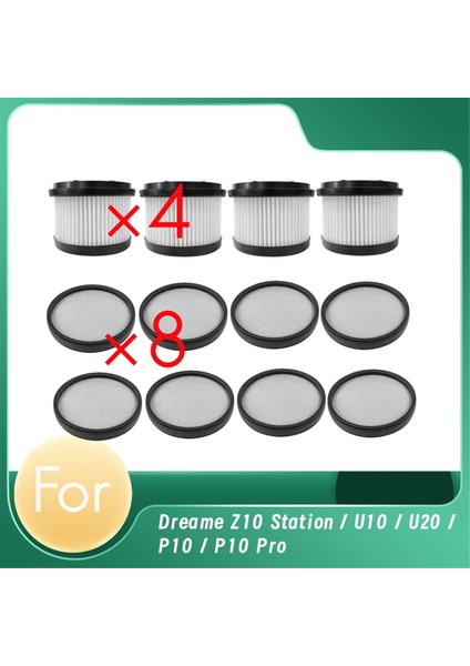 4 Filtre ve 8 Filtre Pamuk Dream Z10 Istasyonu / U10 / U20 / P10 / P10 Pro Filtre Temizleyici Parçaları Değiştirme (Yurt Dışından)
