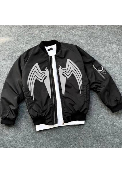 Mdb Tam Fermuarlı Uzun Kol Baskılı Bomber Ceket Iyah fırsatları