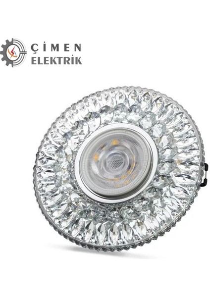 Noas YL65 1777 Athena LED Çerçeveli 4000K Kristal Cam Spot Kasa - Priz ve Anahtar Için Uyumlu Çerçeve
