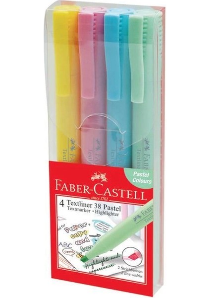 Textliner 38 Fosforlu Işaretleme Kalemi Seti 4 Renk Pastel Renkler