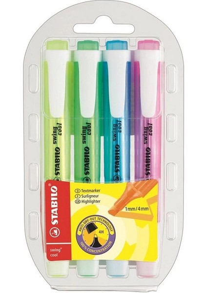 Swing Cool Fosforlu Işaretleme Kalemi Seti 4 Renk