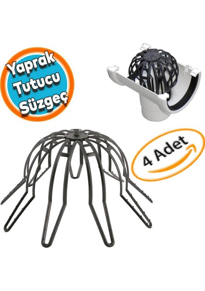 Yaprak Tutucu Ahtapot Oluk Gideri Pislik Tutucu Ahtapot Yaprak Tutucu Ø70-100 Lük 4 Adet