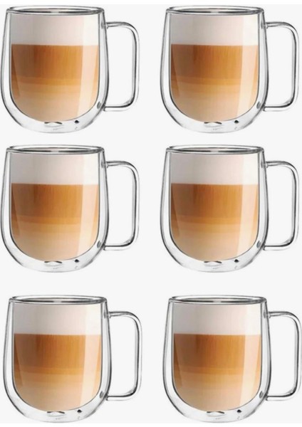 6'lı Çift Cidarlı Nescafe, Latte, Bitki Çayı Kupası 250 ml