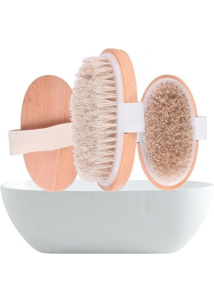 Parlak ve Pürüzsüz Görünüm Sağlayan %100 Doğal At Kılı Selülit Fırçası (Oval)