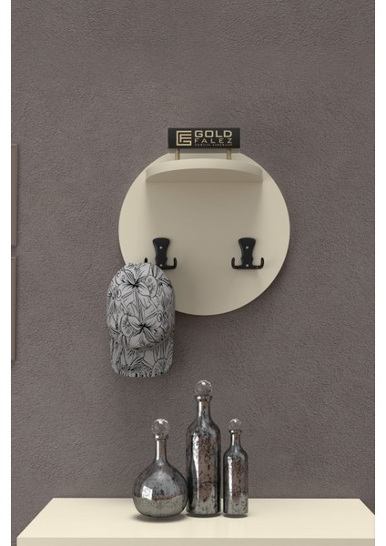 Askılık Duvar Elbise Askılığı Portmanto Üstü Krem