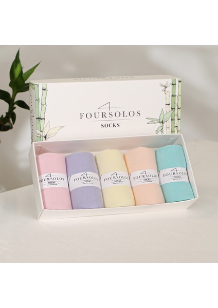 Renkli 5'li Bambu Kadın Soket Çorap Yumuşak ve Nefes Alabilen fiyatları