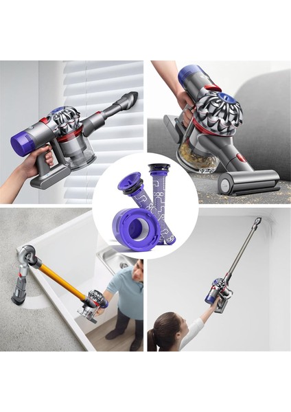 Dyson V7 V8 Serisi Için Hepa Filtreleri, Filtreler Öncesi ve Sonrası, Vakum Süpürge Değiştirme Filtresi 965661-01 ve 967478-01 (Yurt Dışından) modelleri