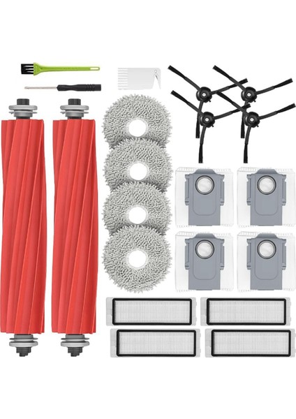 Roborock Q Revo Aksesuar Kiti Yedek Parça Kiti Ana Fırçalar, Paspas, Toz Torbaları, Hepa Filtreleri, Yan Fırçalar (Yurt Dışından)