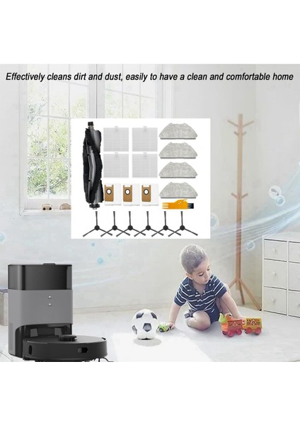 Airrobo T20 Için 19 Parçalı Aksesuar Kiti+ Robot Vakum Süpürge: Ana Fırça, Toz Çantası, Hepa Filtresi, Mop Pad, Yan Fırça (Yurt Dışından) modelleri