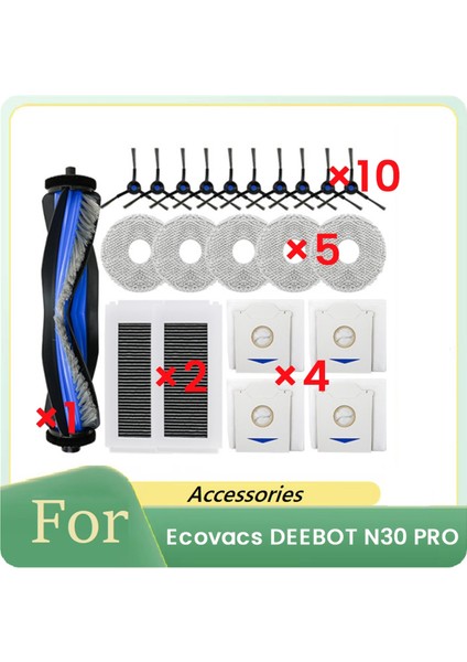 Ecovacs Deebot N30 Pro Supping Robot Aksesuarları Temizleyici Parçalar Değiştirme Ana Yan Fırça Paspas Filtresi (Yurt Dışından)