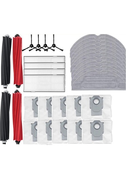 Roborock S8 / S8 Plus / S8 Pro Ultra Yedek Yedek Parçalar Ana Yan Fırça Hepa Filtre Mop Bez Toz Çantası Için (Yurt Dışından)