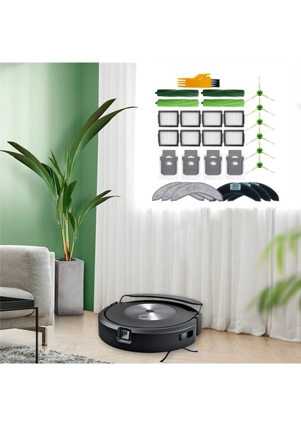 Irobot Roomba Için Combo J7+ Elektrikli Süpürge Kauçuk Fırça Hepa Filtre Yan Fırça Mop Bez Toz Torbası Yedek Parçalar (Yurt Dışından) fırsatları