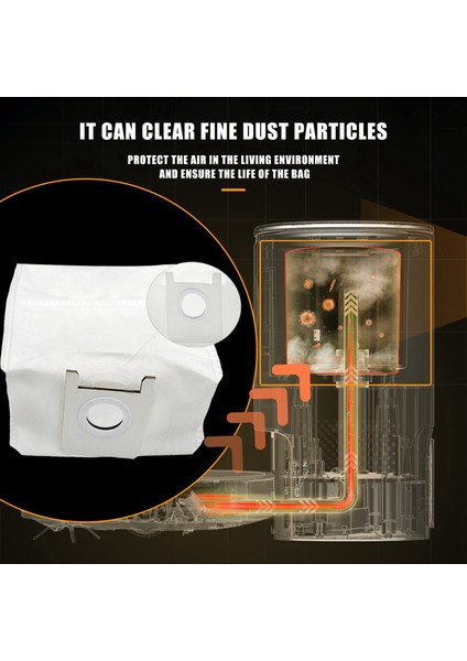 8 Paket Toz Çantası Değiştirme Xiaomi Roidmi Robot Süpürme Eve Plus Vakum Süpürge Yedek Yedek Parçalar Aksesuar (Yurt Dışından) modelleri