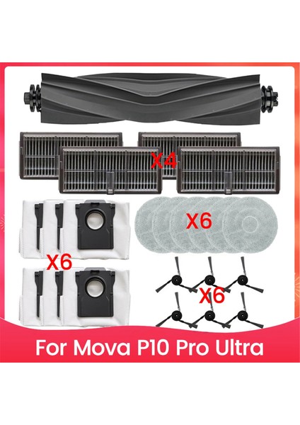 23 Adet Fırça Toz Torbası Filtresi ve Paspas Bezi Mova P10 Pro Ultra Vakum Süpürge Yedek Parçaları (Yurt Dışından)