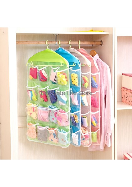 Pembe Tarzı Taşınabilir 16 Bölme Katlanabilir Gardırop Duvar Kapı Arkası Askılık Çamaşır Askılığı (Yurt Dışından) fiyatları