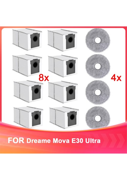 Dreame Mova E30 Ultra Robot Vakum Temizleyici Emme Istasyonu, Vakum Süpürge Torbaları + Yıkanabilir Mop Için Aksesuar Seti (Yurt Dışından)