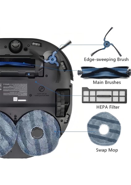 Eufy X10 Pro Omni Robot Vakum Parçaları Ana Roller Yan Fırça Filtre Mop Kumaş Toz Torbaları Aksesuarlar Kiti (Yurt Dışından) fiyatları