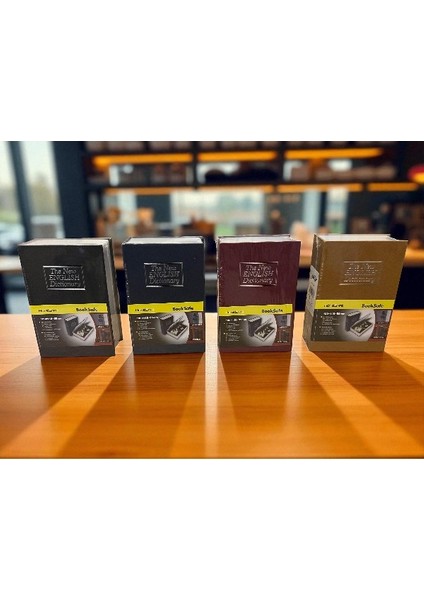 Kitap Görünümlü Gizli Kasa Anahtarlı Çelik Mini Kasa Kilitli Değerli Eşya Kutusu modelleri