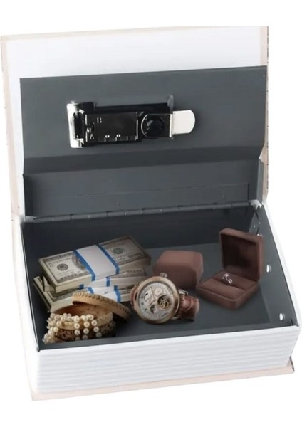 Kitap Görünümlü Gizli Kasa Anahtarlı Çelik Mini Kasa Kilitli Değerli Eşya Kutusu indirimleri