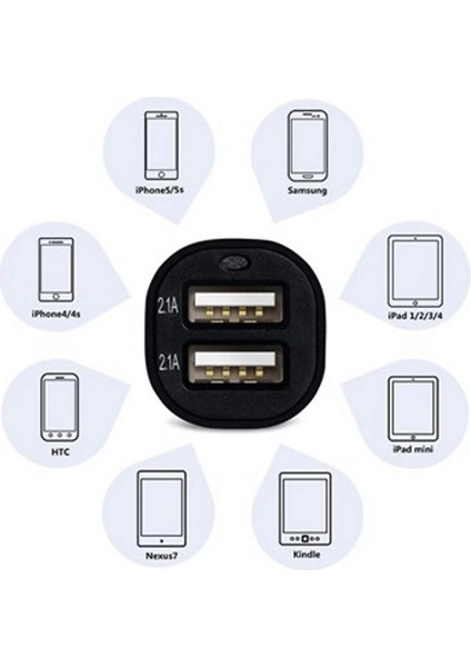 Çift USB Girişli 2.1 Amp Araç Çakmak Soketi modelleri