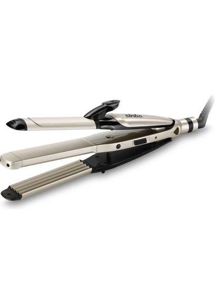 3in1=düzleştirici-Maşa-Gofre Saç Düzleştirici - Şekillendirici Makine Seramik Kaplama 360 Derece Kablo SHD-7046 (5047)