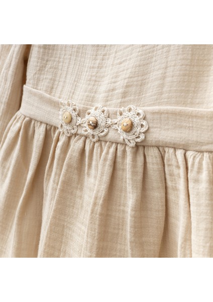 Papatya Düğmeli Kız Bebe Elbise modelleri