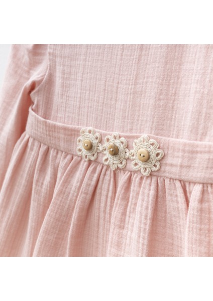 Papatya Düğmeli Kız Bebe Elbise modelleri