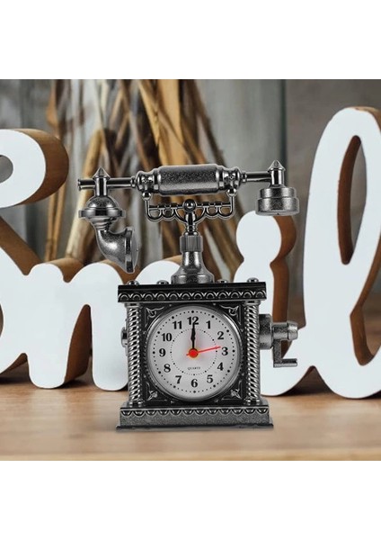 Vintage Telefon Tasarımlı Masa Saati