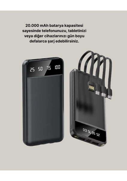 Çoklu Güvenlik Korumalı 20.000 Mah Powerbank Fener Özellikli indirimleri