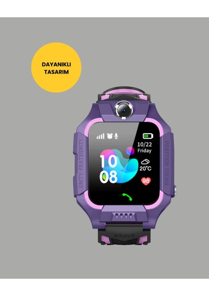 S10 Mor Çocuk Takip Saati Elektronik Bariyer ve Sesli Mesaj Destekli modelleri