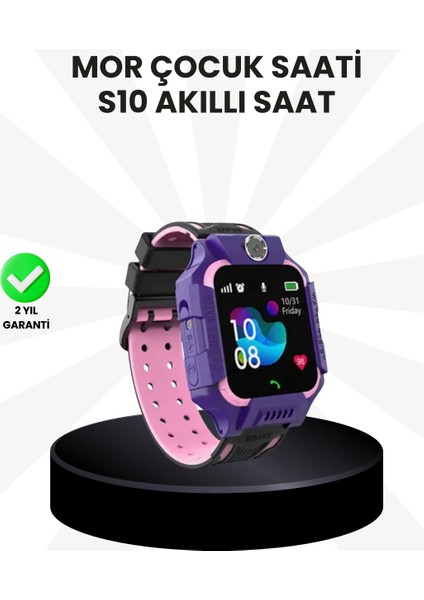 S10 Akıllı Çocuk Saati Mor Model Çift Yönlü Konuşma ve Sos Fonksiyonu
