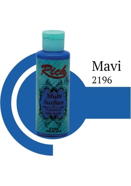 Rich Multi Surface 2196 Mavi Akrilik Boya 120 cc fiyatları