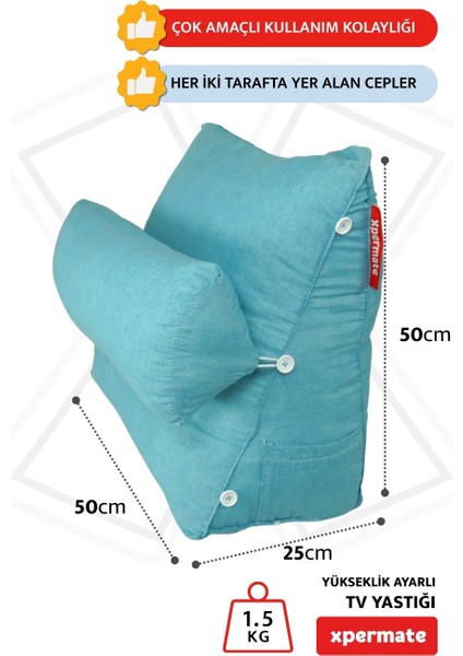 Yükseklik Ayarlı Tv Yastığı Bel Destek Yastığı Sırt Yastığı Boyun Destekli Yastık Ameliyat Sonrası Yastık Mavi modelleri