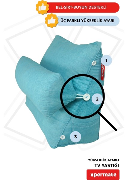Yükseklik Ayarlı Tv Yastığı Bel Destek Yastığı Sırt Yastığı Boyun Destekli Yastık Ameliyat Sonrası Yastık Mavi fırsatları