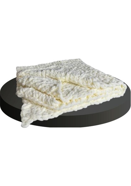 3096 El Örgüsü Baklava Desenli Puffy Iplik Bebek Battaniyesi