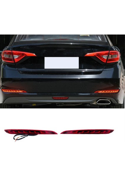 Araba Arka Tampon Işığı LED Dinamik Dönüş Sinyali Işıkları Arka Uyarı Lambası Reflektörü Hyundai Sonata 2015-2017 (Yurt Dışından) indirimleri