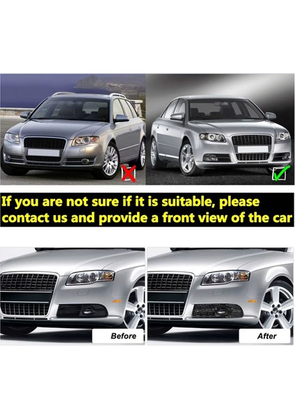 Ön Tampon Petek Örgü Sis Izgarası Izgara Kapağı Audi A4 B7 S4 B7 A4 S-Line 2005-2008 8E0807681F 8E0807682F, A (Yurt Dışından) indirimleri
